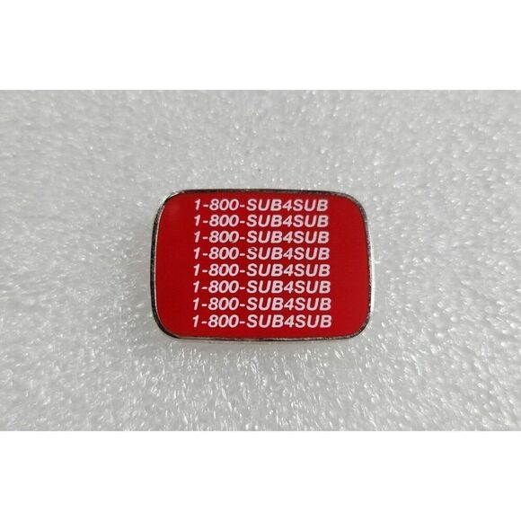 (You Tube) 1-800-SUB4SUB Button Hat Pin YouTube Pinback Pin SUB4SUB - Picture 1 of 4